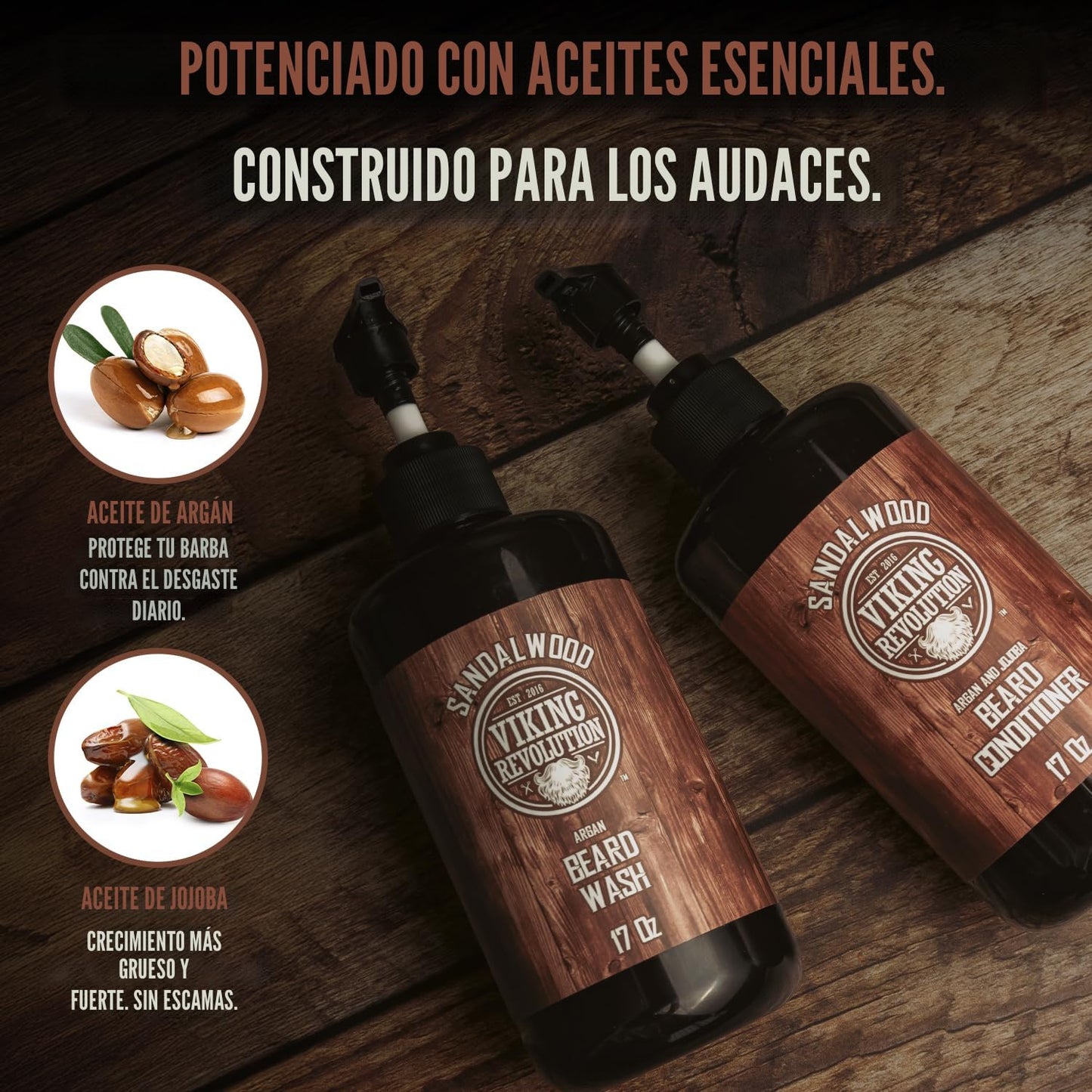 Viking Revolution Juego de acondicionador para barba y lavado de ba...