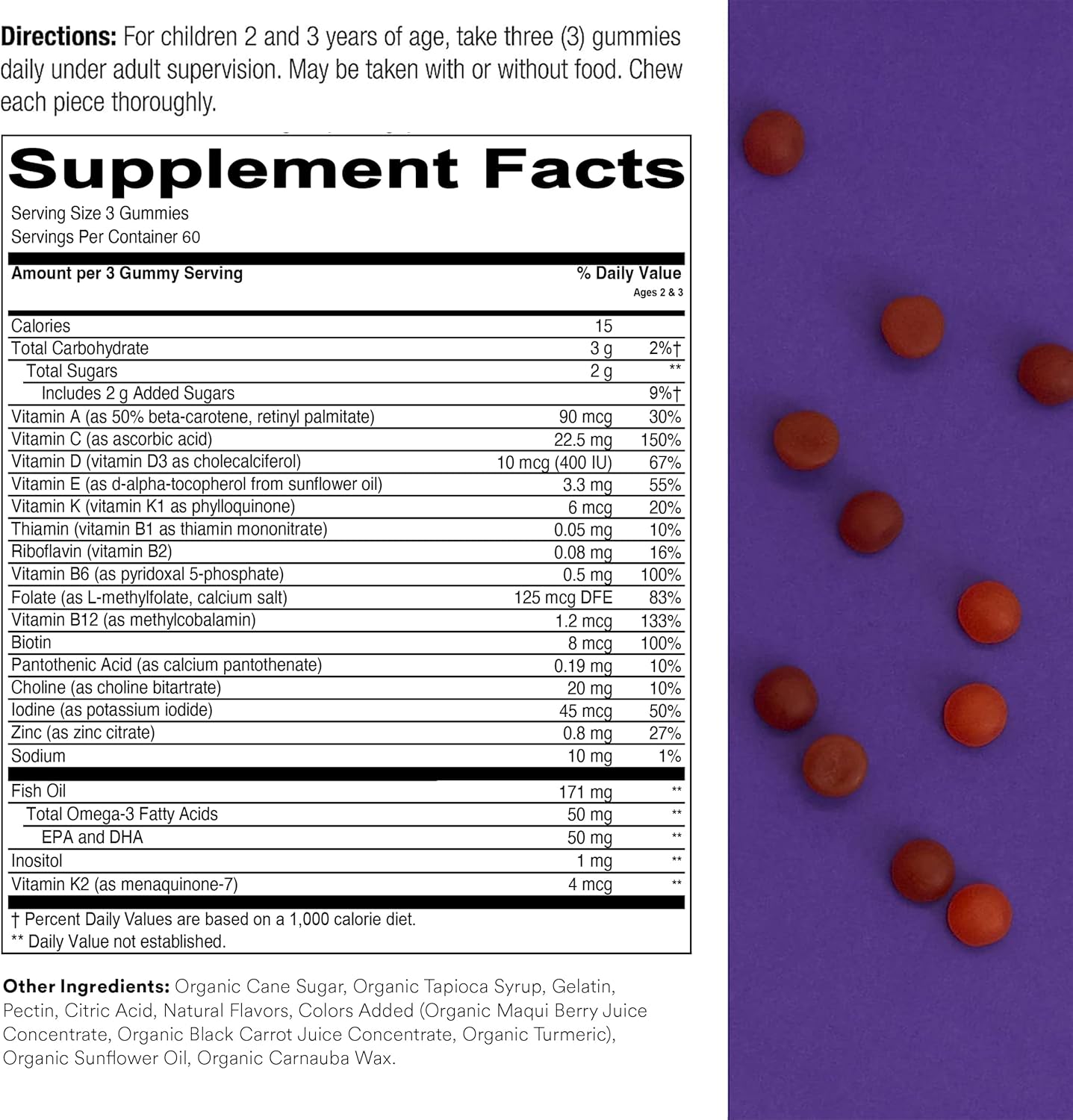SmartyPants Gomitas multivitamínicas para niños: aceite de pescado...