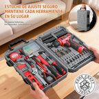 Hi-Spec Juego de herramientas con taladro inalámbrico de 8 V Repara...