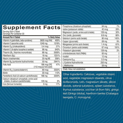 Nature's Sunshine Mega-Chel, 120 tabletas, vitamina completa co...