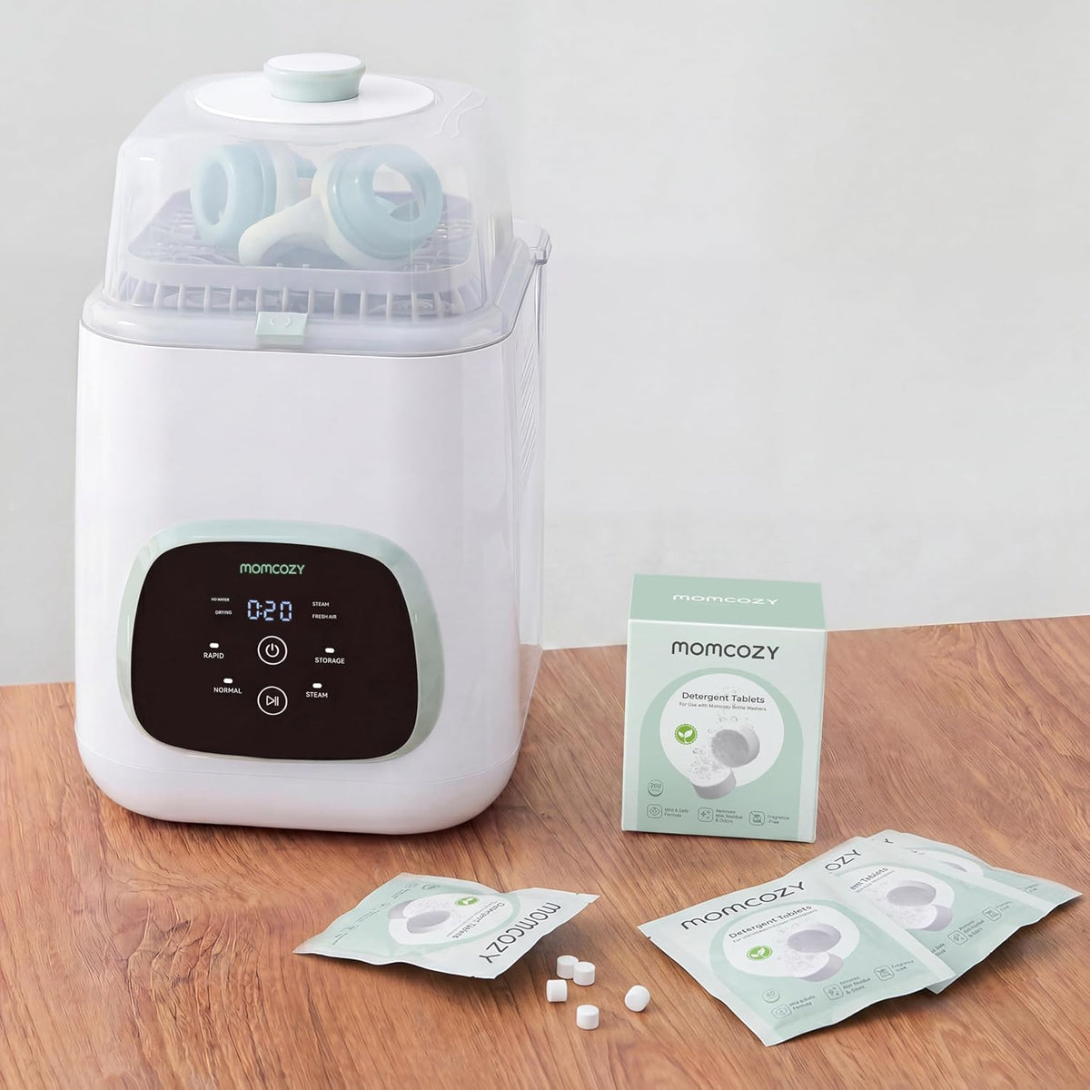 Momcozy Tabletas detergentes oficiales para lavadora de biberones M...