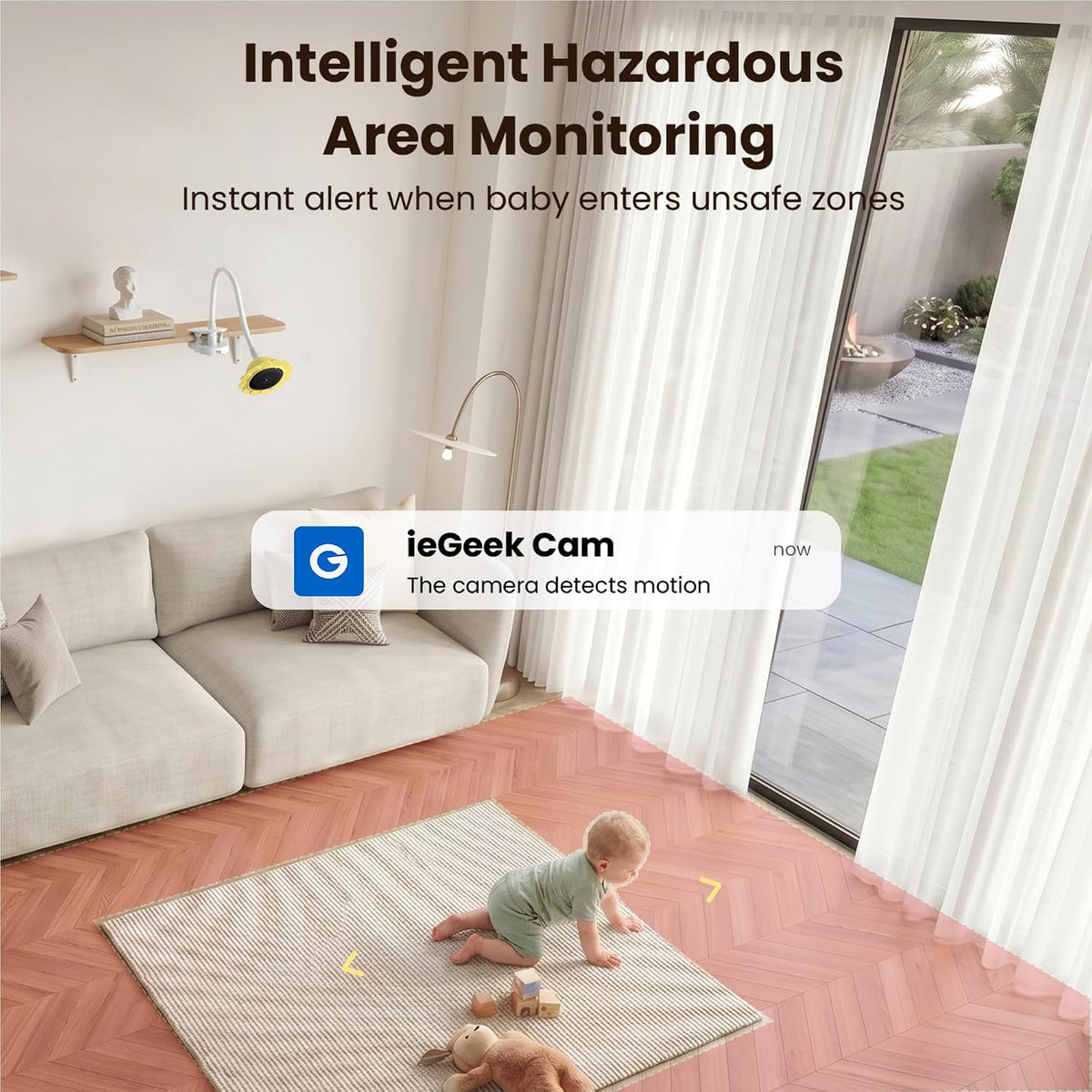 ieGeek Baby Monitor con cámara y audio, sin WiFi 5\u201DScreen y ap...