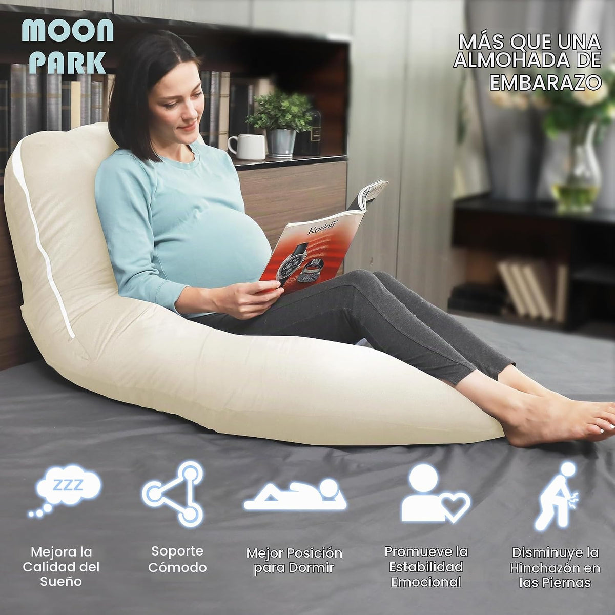 MOON PARK - Almohadas de embarazo y maternidad de cuerpo completo p...