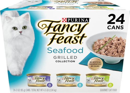 Purina Fancy Feast - Alimento húmedo a la parrilla para gatos, cole...