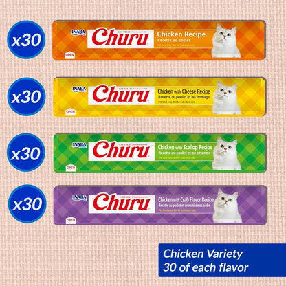 INABA Churu - Golosinas para gatos, puré cremoso para lamer y expri...