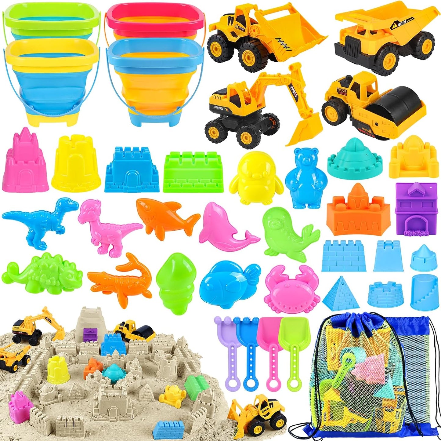 FHOZGECY Juguetes de playa, juguetes de arena para niños y niñas co...