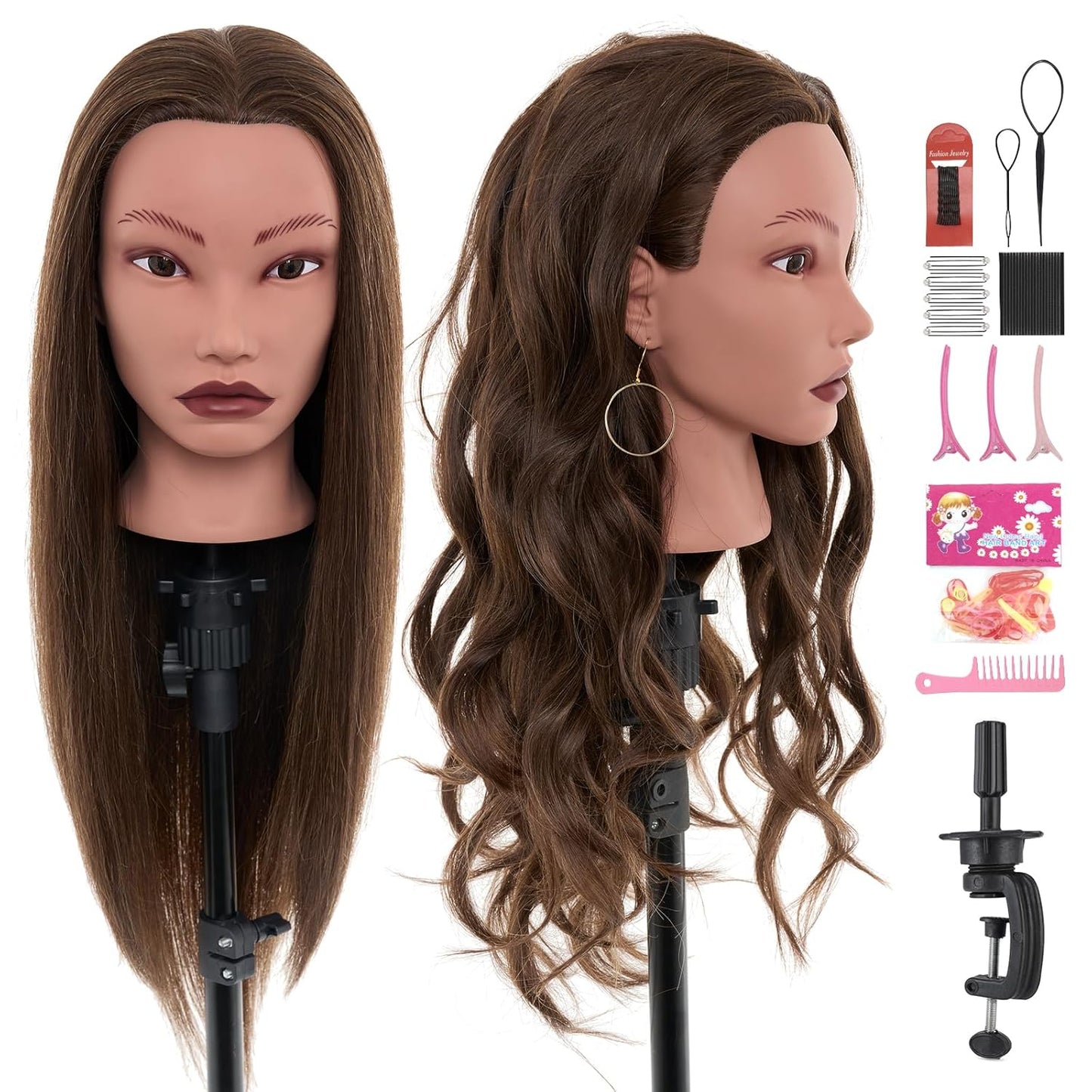 Cabeza de Maniquí de 20" Cabello Humano, Cabeza de Maniquí de C...