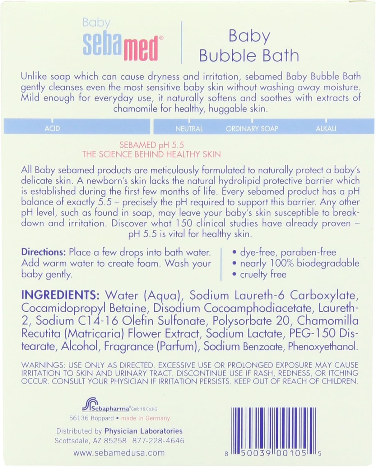 Sebamed Baño de burbujas para bebés, 6.8 onzas líquidas, lo mejor para la piel sensible del bebé, eczema, psoriasis