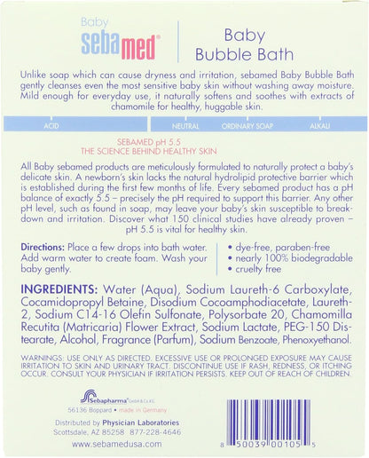 Sebamed Baño de burbujas para bebés, 6.8 onzas líquidas, lo mejor para la piel sensible del bebé, eczema, psoriasis