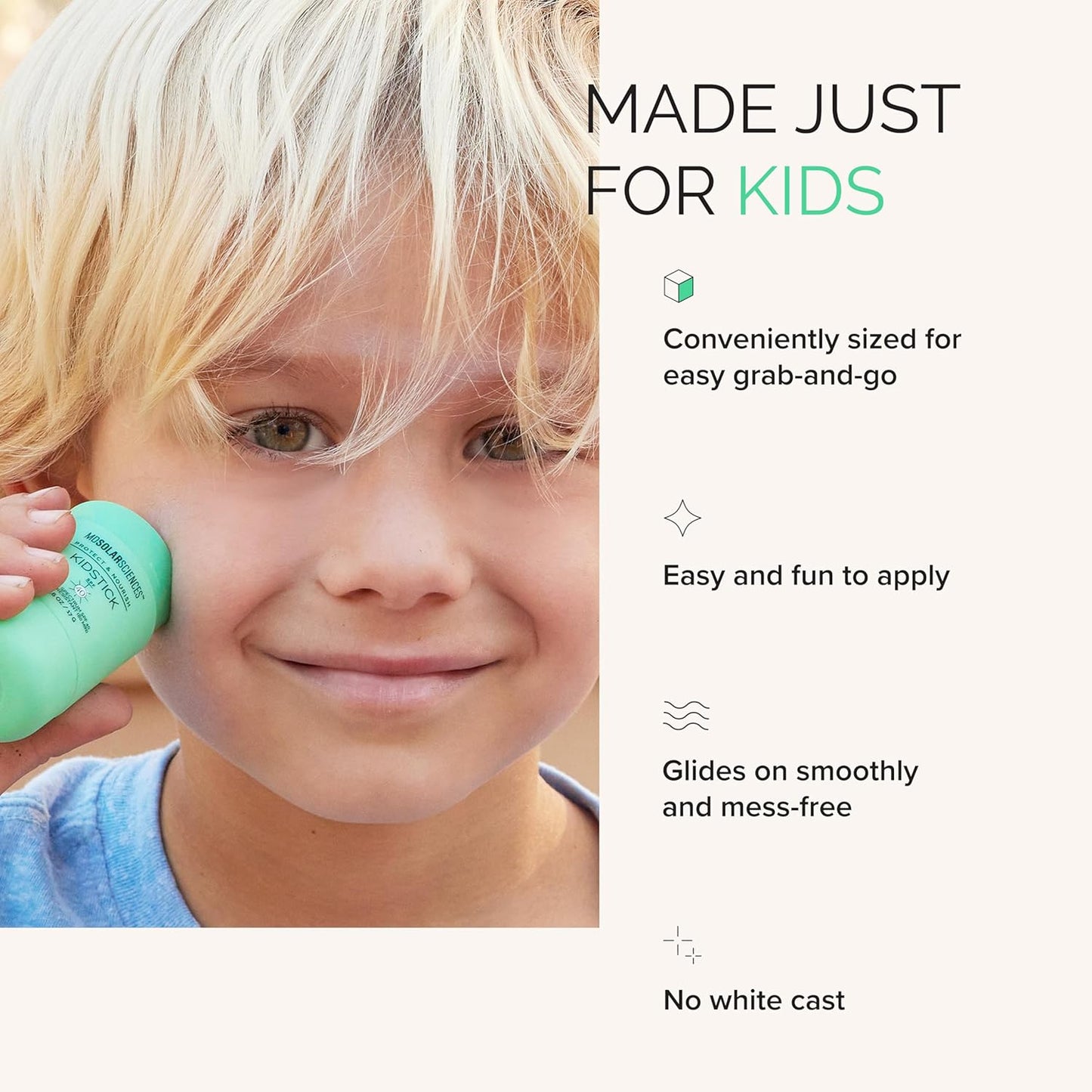 MDSolarSciences Mineral KidStick SPF 40, protector solar suave en b...