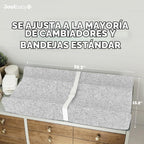Jool Baby Cambiador suave + funda lavable (patrón de ondas, gris) |...