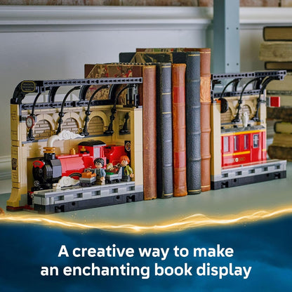 LEGO Harry Potter Book Nook: Hogwarts Express Building Set – Decoración de estante de dormitorio para niños, niñas y fanáticos, a partir de 10 años – Minifiguras coleccionables de Harry & Ron – Idea