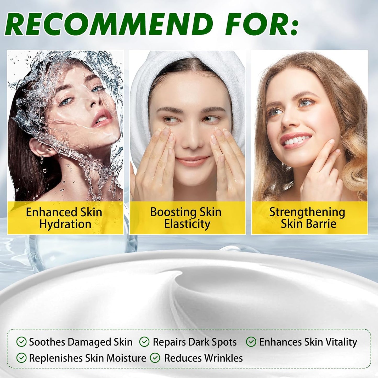 Snail Mucin - Crema de suero reparadora al 92 %, hidratante facial hidratante antiedad, reafirmante y reducción de arrugas, reparación diaria, crema facial de mucina de caracol para piel seca y sensible, todo tipo de piel, 3.53 oz/3.52 onzas