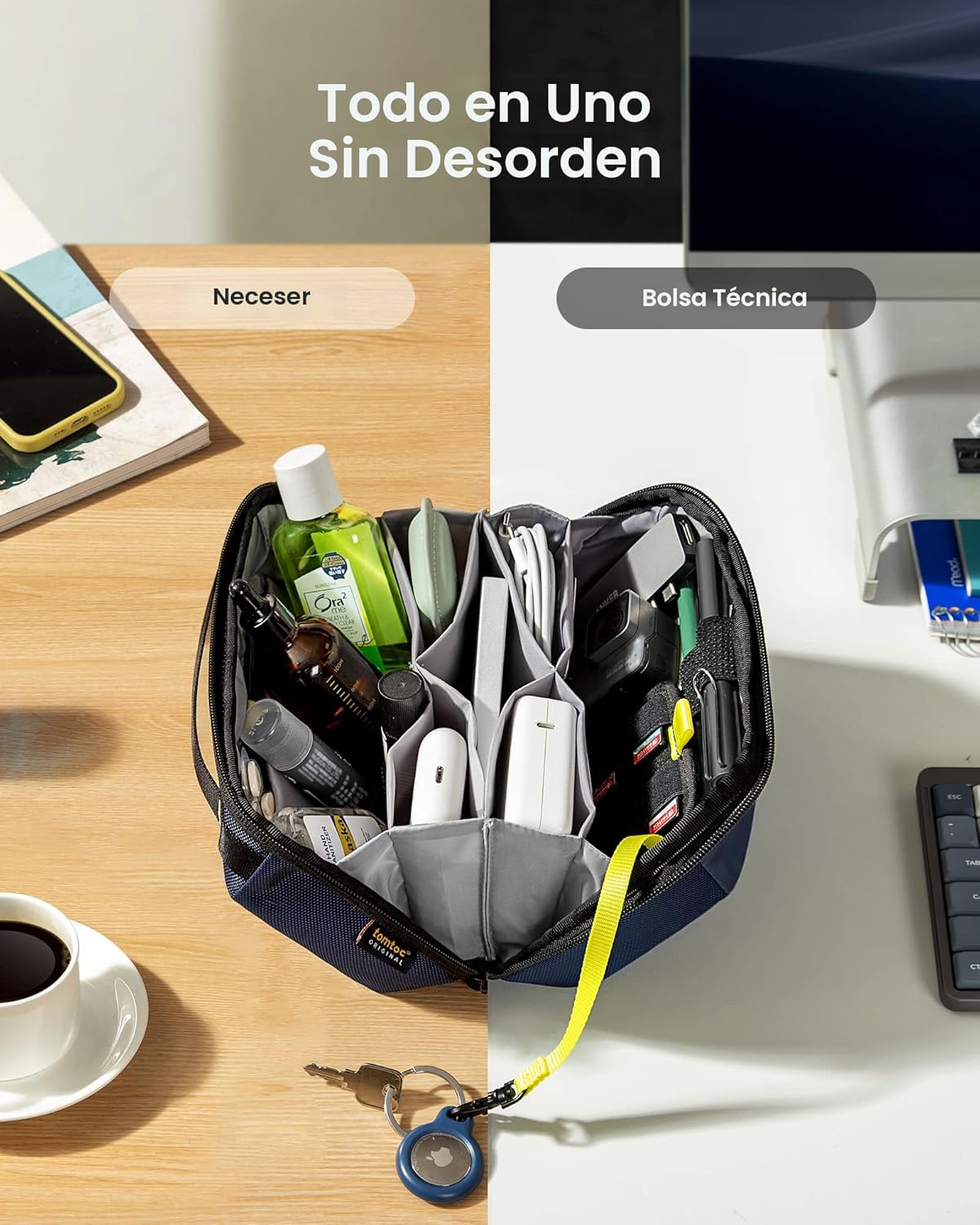 tomtoc Organizador Electrónico Bolsa de Accesorios para Cargador de...