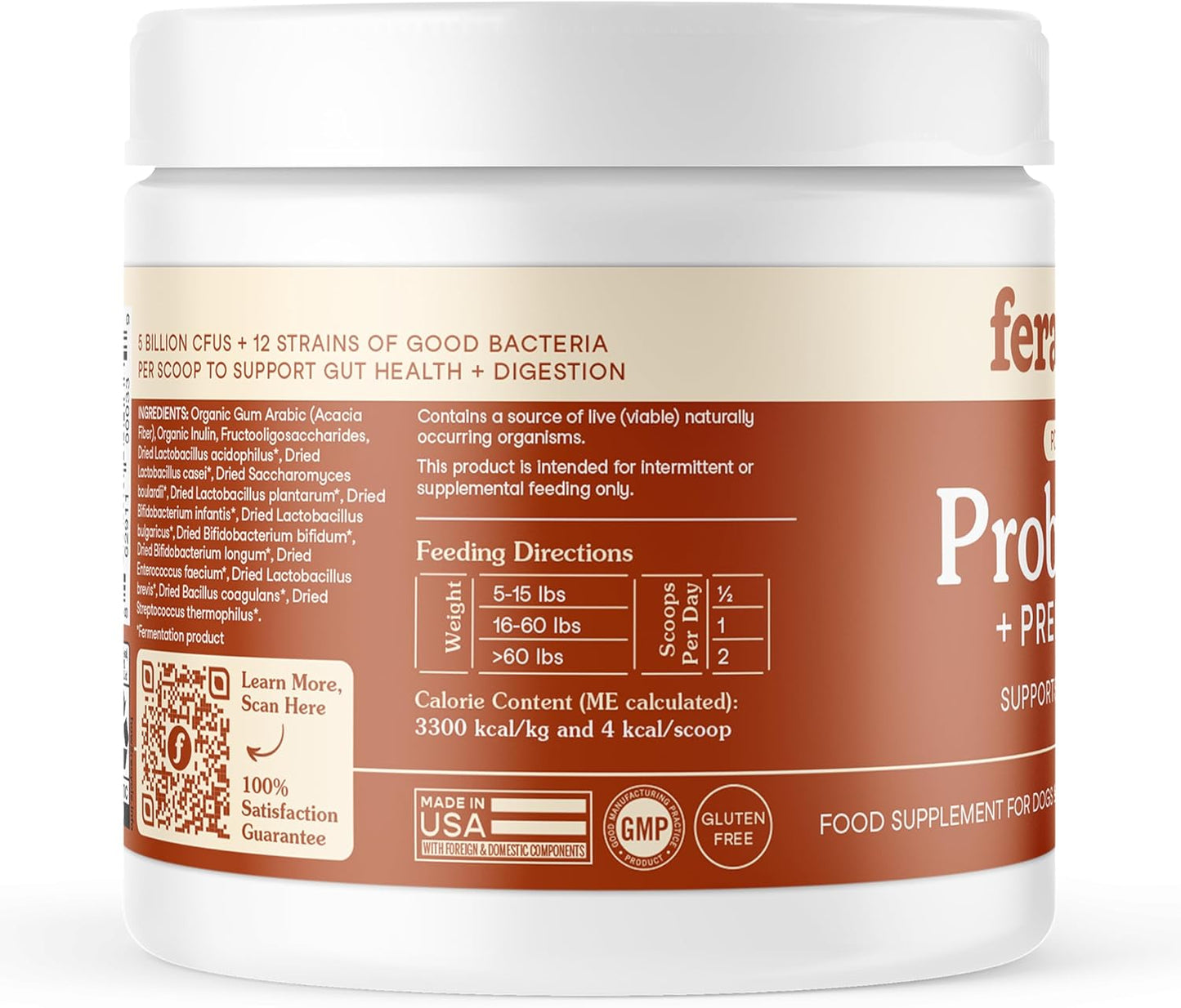 Fera Pets Probióticos para Perros y Gatos con Prebióticos - Orgánic...