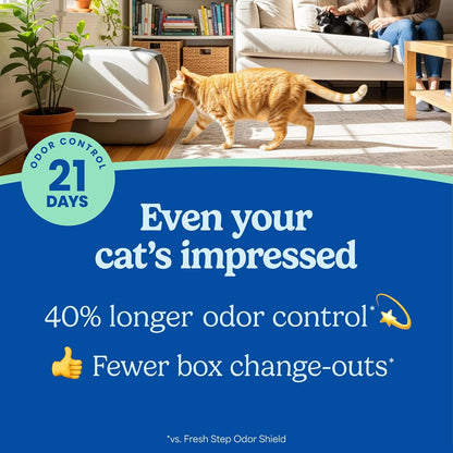 Fresh Step Advanced Ever Fresh - Arena aglutinante para gatos con f...