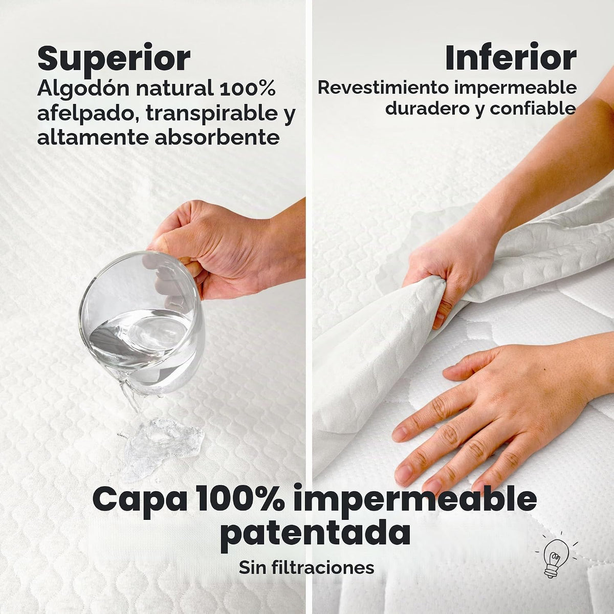 Paquete de 1 funda protectora impermeable para colchón de cuna ajus...