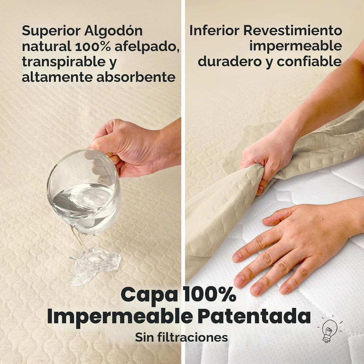Paquete de 2 fundas protectoras de colchón impermeables para cuna,...