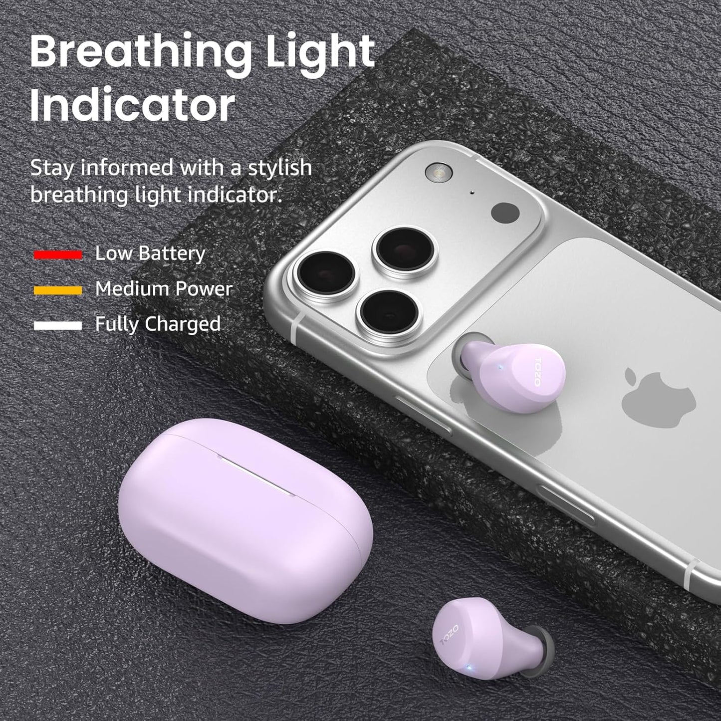 TOZO Auriculares inalámbricos A1 Bluetooth 5.3 de peso ligero en el...