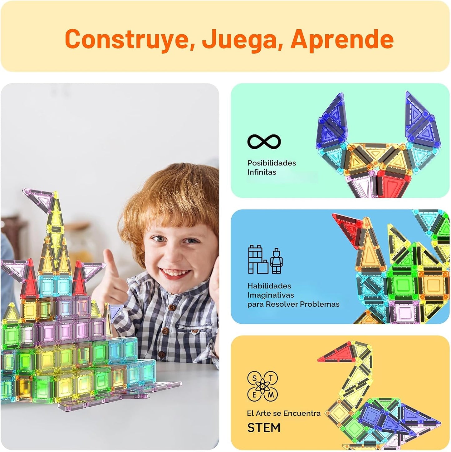 PicassoTiles Juego de 65 piezas de azulejos magnéticos nano de tama...