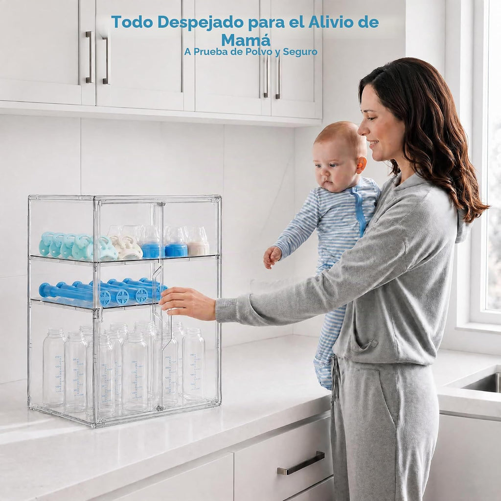 HBlife Organizador de almacenamiento de biberones para gabinete de...