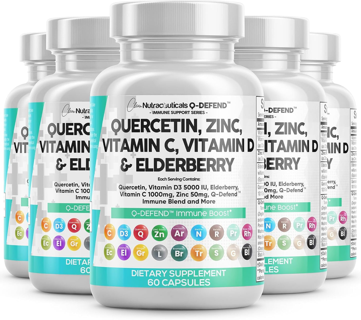 Clean Nutraceuticals Quercetina, Zinc, Vitamina C, Vitamina D, Brom...
