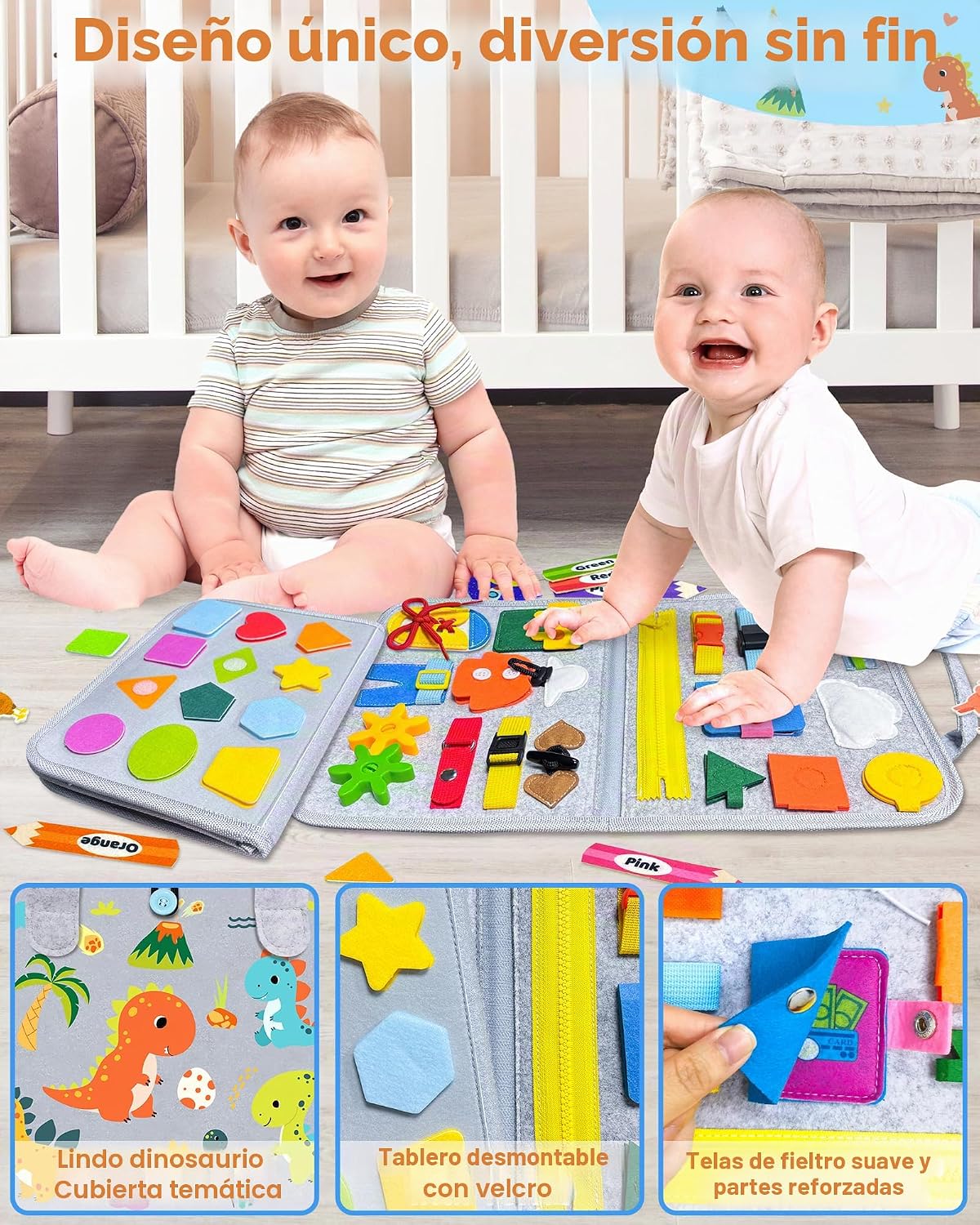 Gojmzo Busy Board - Juguetes Montessori para niños pequeños y niñas...