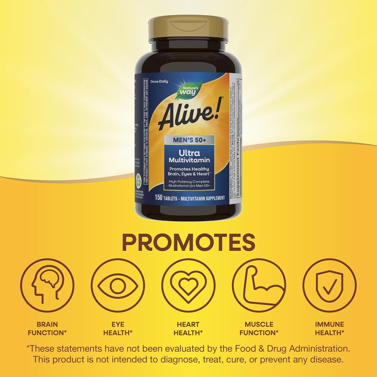 Nature's Way ¡Alive! 50+ Daily Ultra Multivitaminas para hombre...