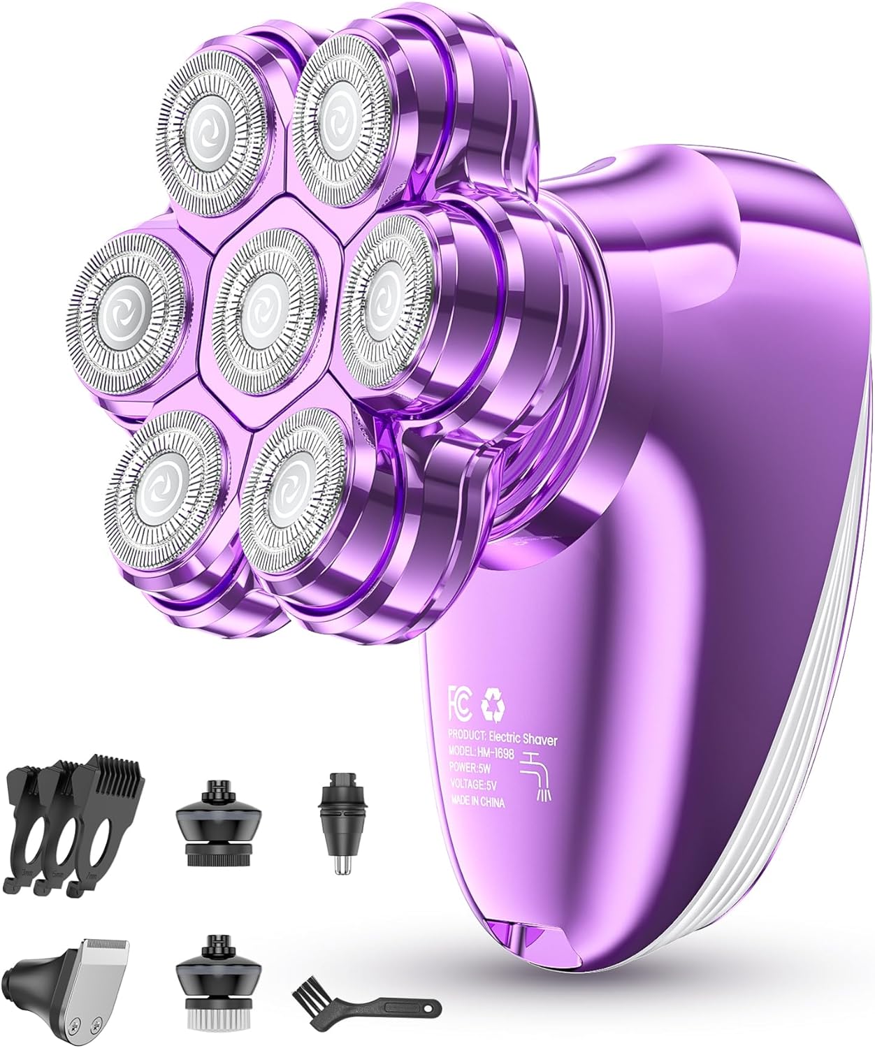 Maquinillas de afeitar eléctricas 5 en 1 para mujer, cabeza magnéti...