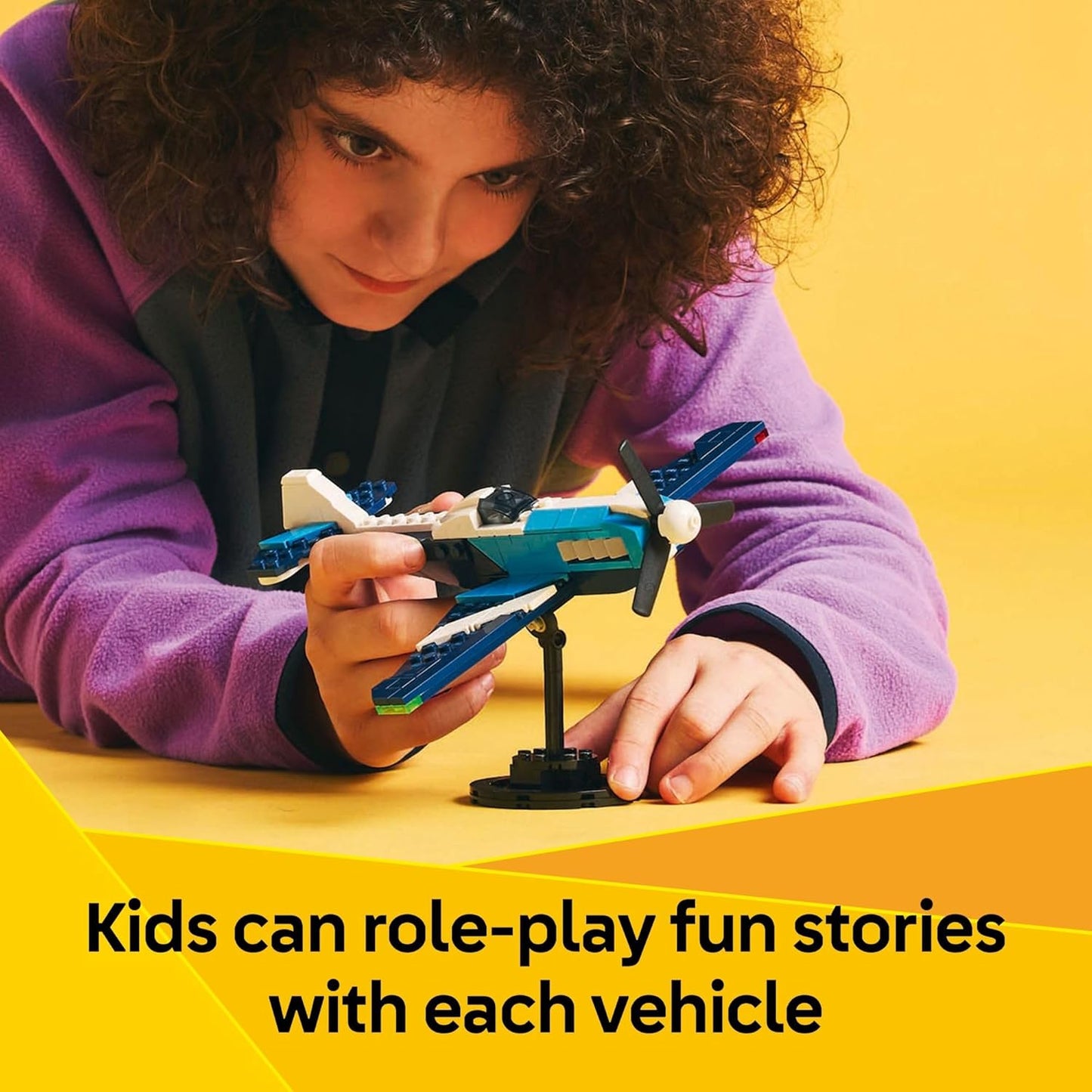 LEGO Creator 3 en 1 Avión de Carrera de Aviones Juguete - Juguete de Construcción con 3 Opciones de Construcción, Avión, Avión de Caza o Helicóptero - Idea de Regalo para Niños, Niños y Niñas, Edades
