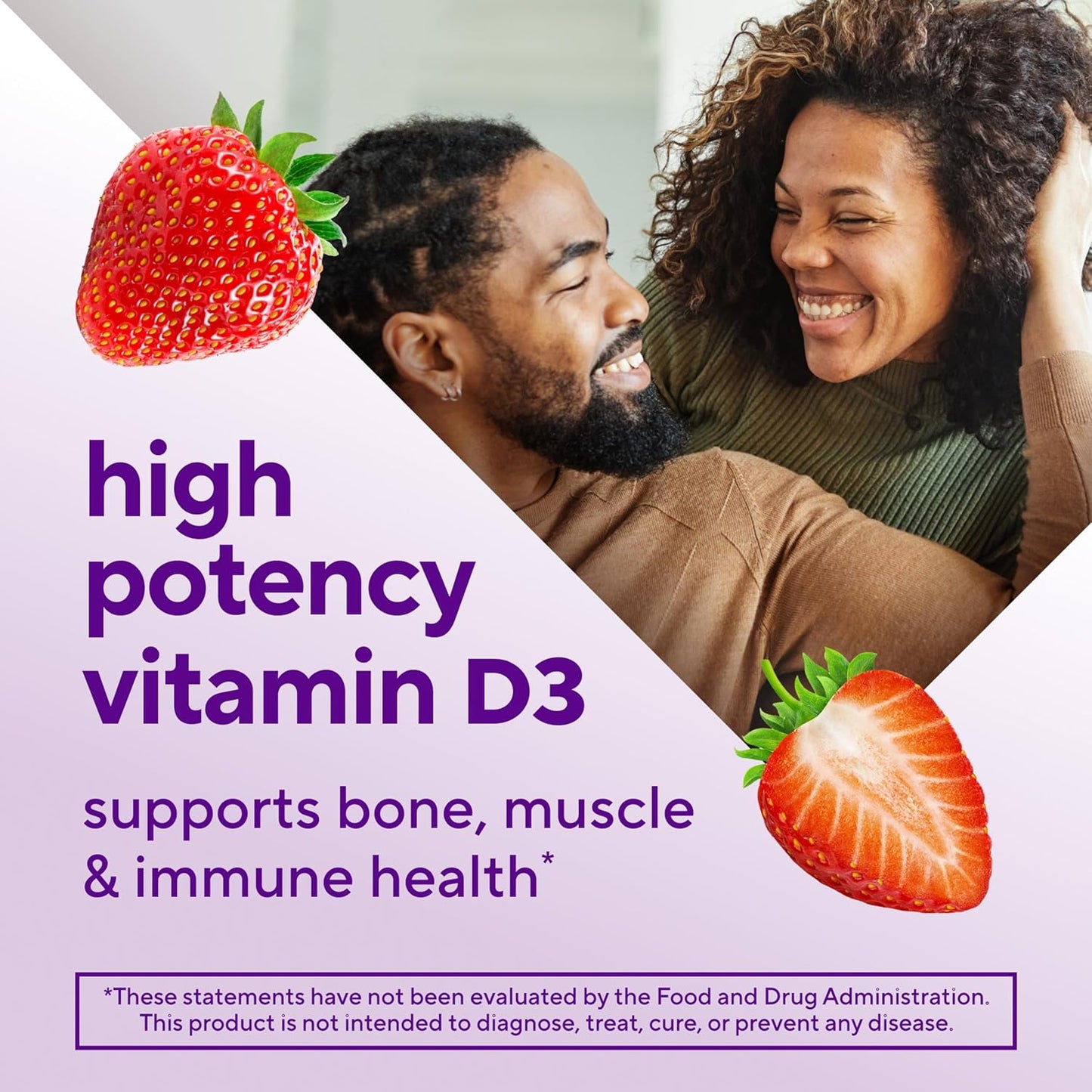 Vitafusion Vitamina D3 de Fuerza Extra en Gomita, Sabor a Fresa par...