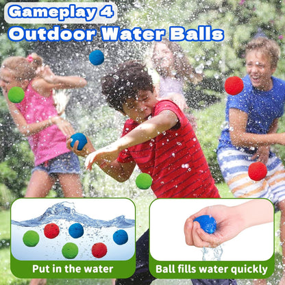 Juego de aspersores de agua 4 en 1 para niños y juguete de bola de agua, rociador de béisbol de cocodrilo para patio trasero, juguetes de verano al aire libre para niños y niñas, juguetes de