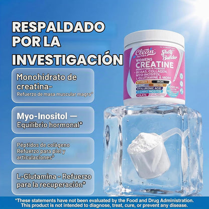 Clean Nutra - Polvo de monohidrato de creatina para mujer, sin sabo...