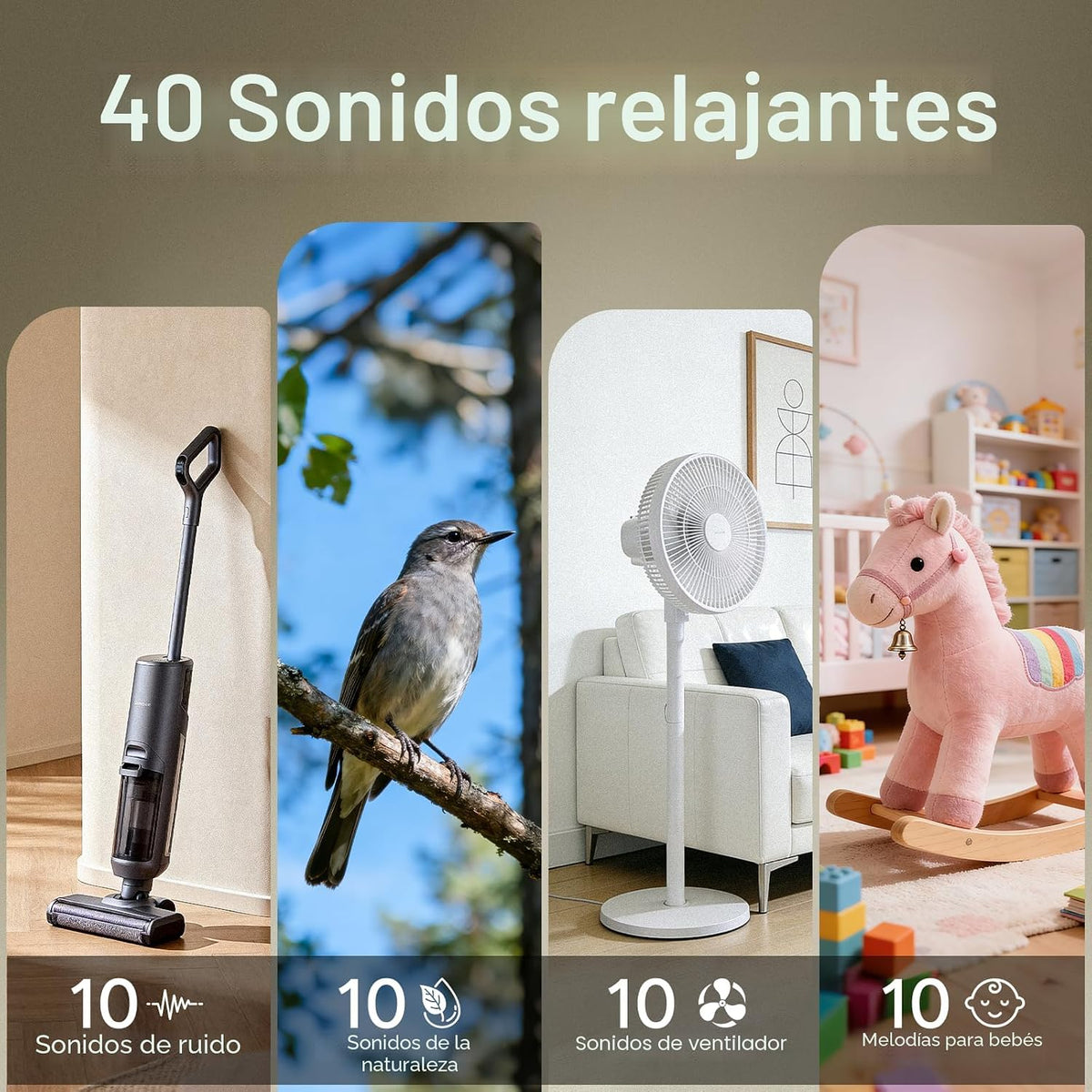 Hotmoon Máquina de sonido para dormir, Cocoon 2, 40 sonidos, doble...