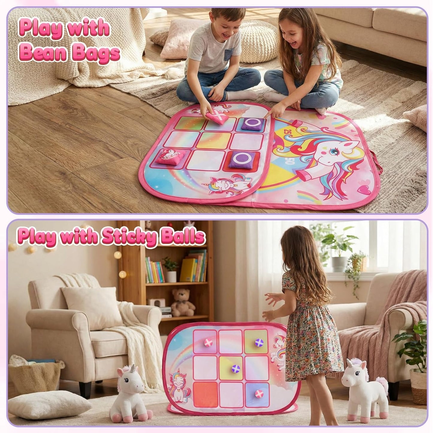 Bean Bag Toss Game for Kids - Cornhole Board Outdoor Toys for Toddl...