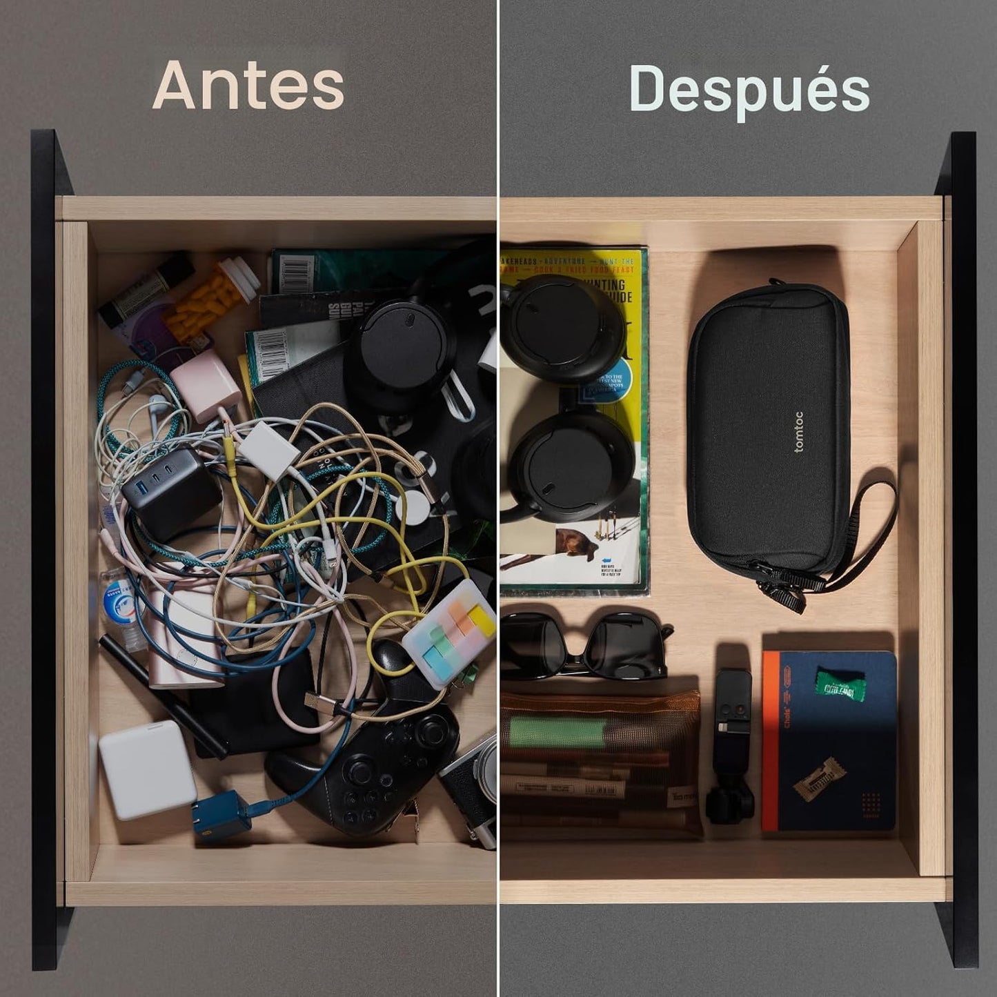 tomtoc Organizador Electrónico de Viaje, Estuche Resistente al Agua...