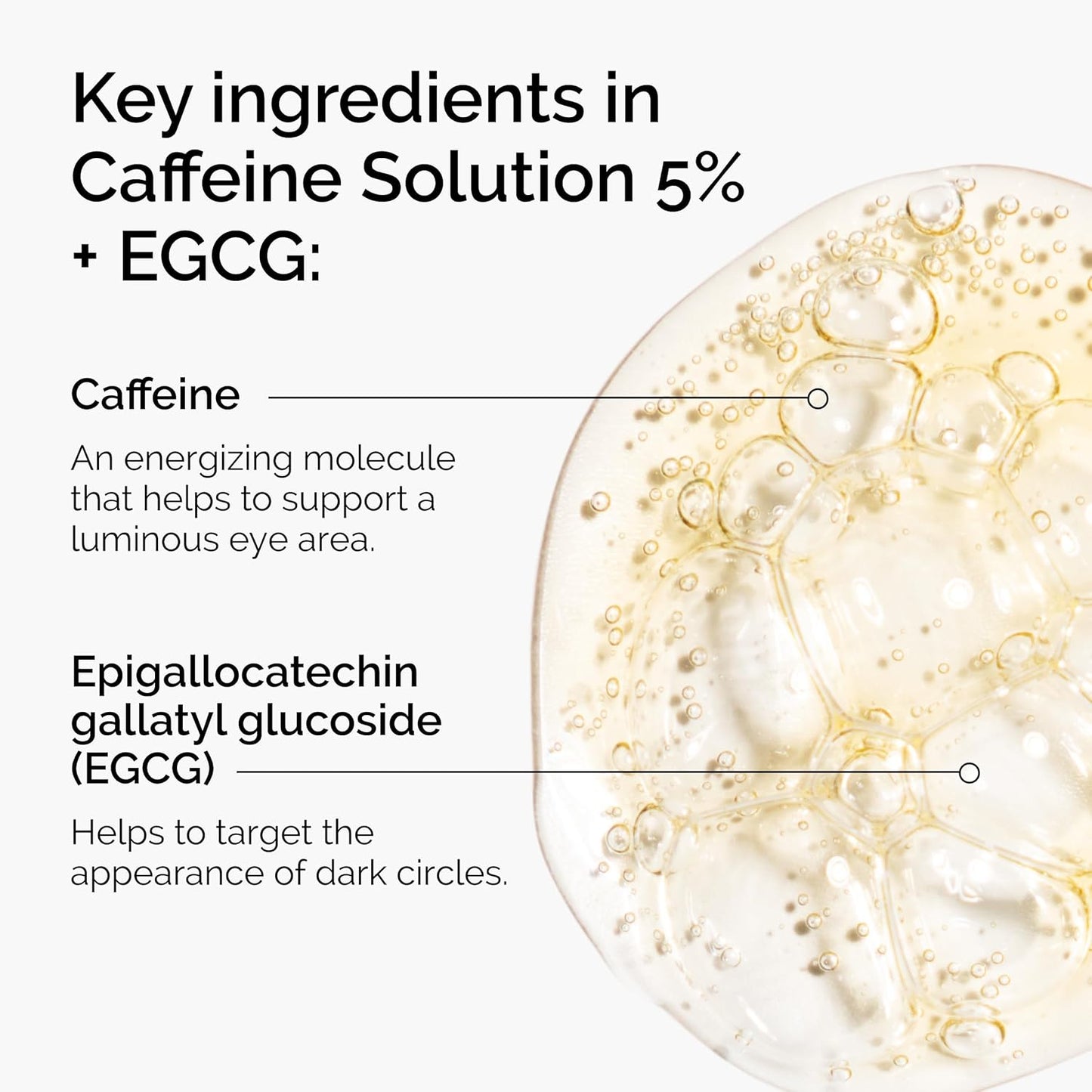 The Ordinary Caffeine Solution 5% + EGCG, Depuffing Eye Serum for D...