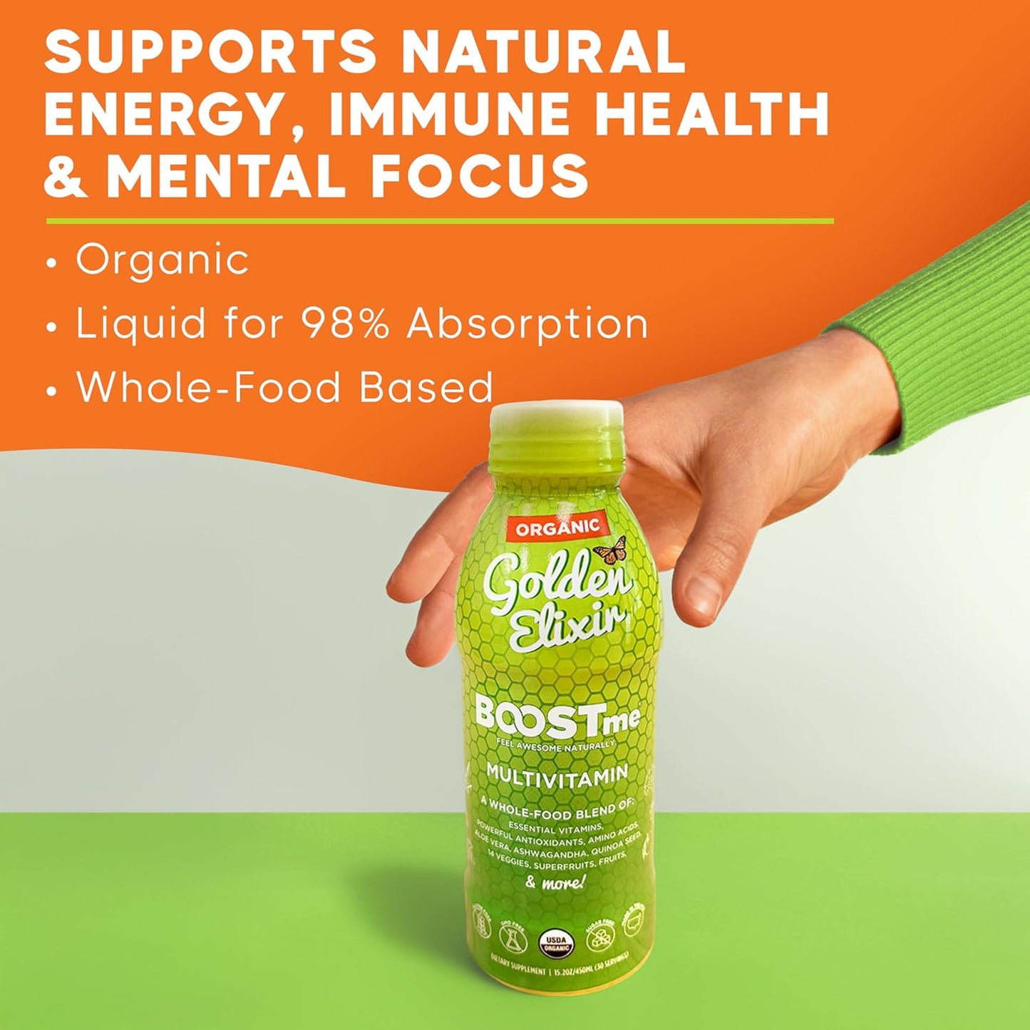BoostMe Golden Elixir Multivitamínico líquido \u2013 Vitaminas diar...