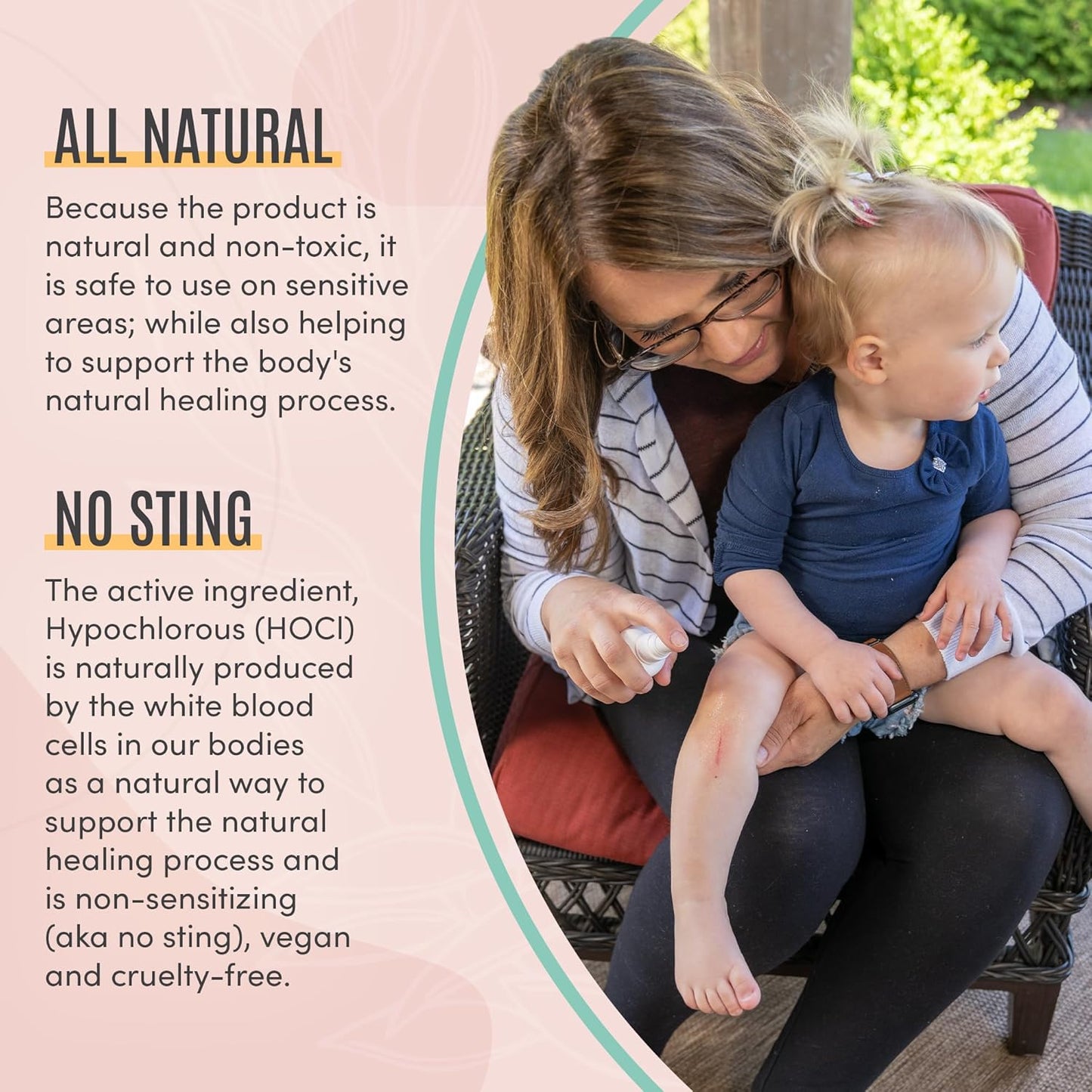 Active Skin Repair Natural, no tóxico, sin picaduras en aerosol para bebés, primeros auxilios, seguro para su uso en sarpullido del pañal, acné del bebé, eczema, cortes, heridas, rasguños y otras