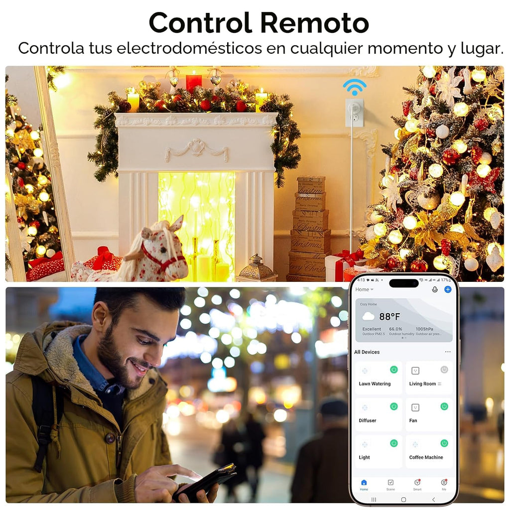 EIGHTREE Enchufe inteligente WiFi que funciona con Alexa y Google H...