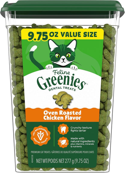 Greenies Golosinas para gatos, golosinas dentales naturales para ga...