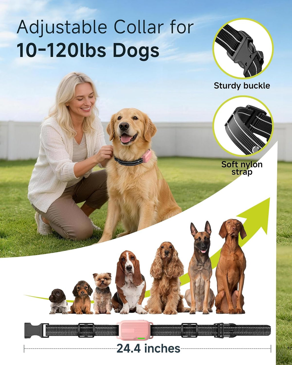 Collar de choque para perro, collar de entrenamiento para perros de...
