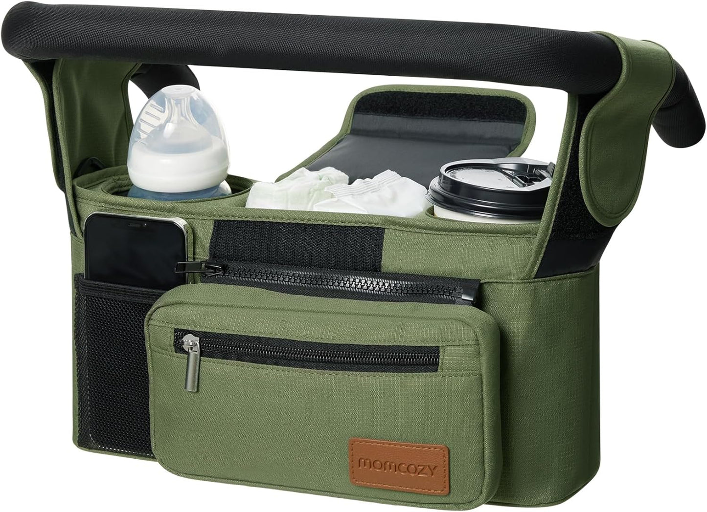 Momcozy: Organizador universal para cochecito con soporte para taza...