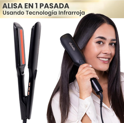 ELLA BELLA® Plancha plana de titanio para alisar el cabello (con in...