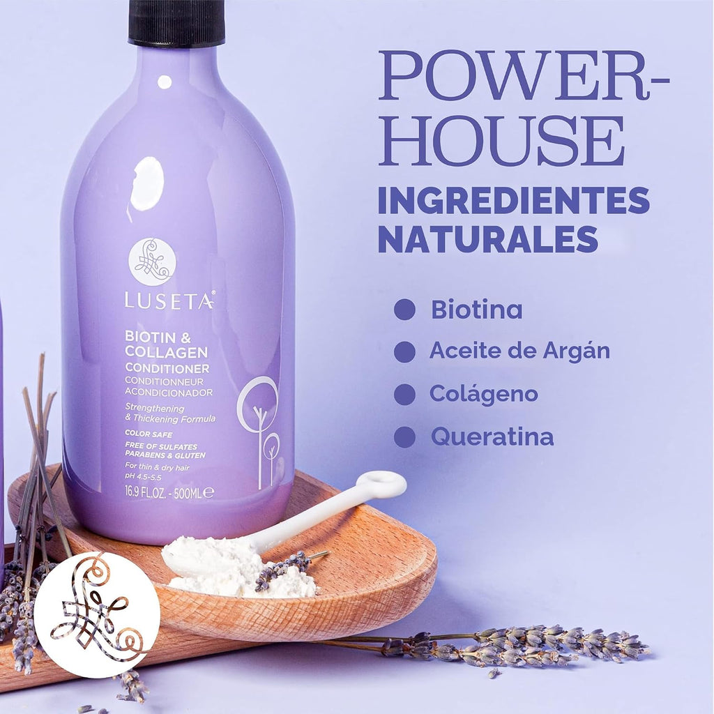Acondicionador de biotina y colágeno Luseta para la pérdida del cab...