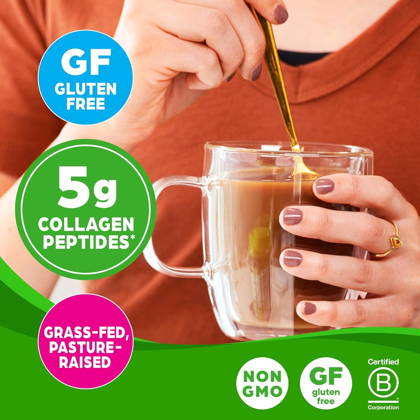 Orgain Paquetes de viaje de péptidos de colágeno hidrolizados para...