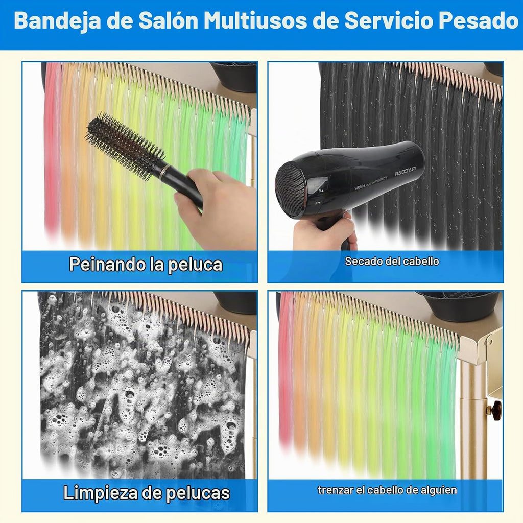 Bandeja rodante de salón con ruedas de altura ajustable - Bandeja d...