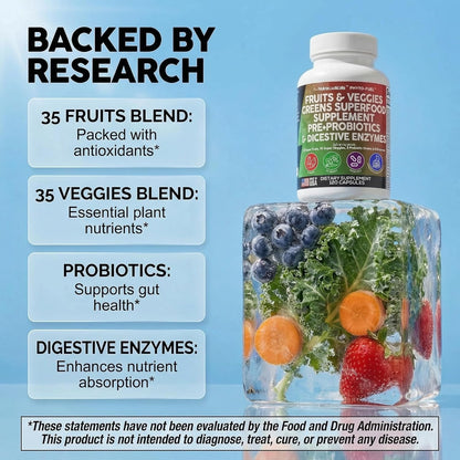 Clean Nutraceuticals Suplemento de frutas y verduras Superalimento...