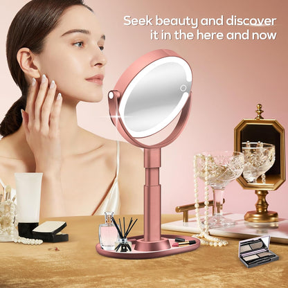 B Beauty Planet Espejo de maquillaje con luces, espejo de aumento i...