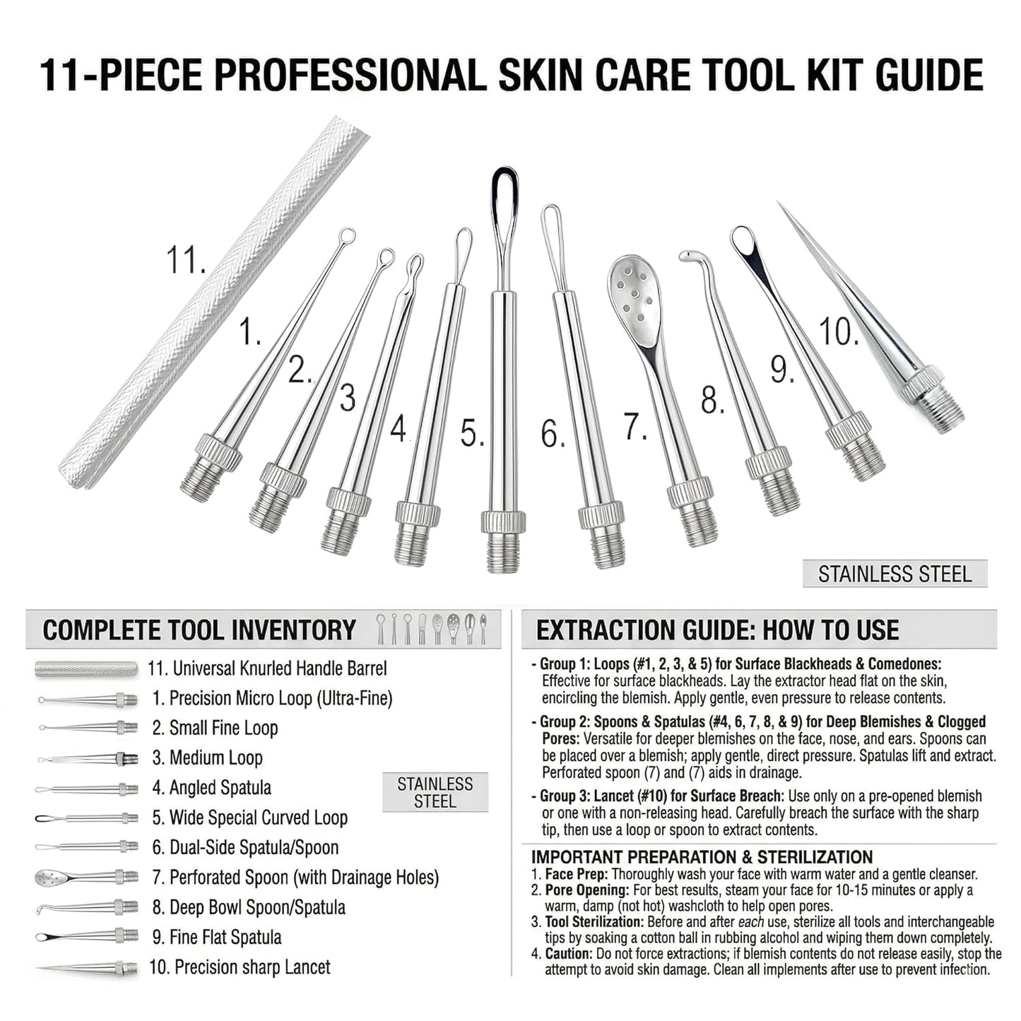 Appearus Kits de herramientas profesionales para el cuidado de la p...